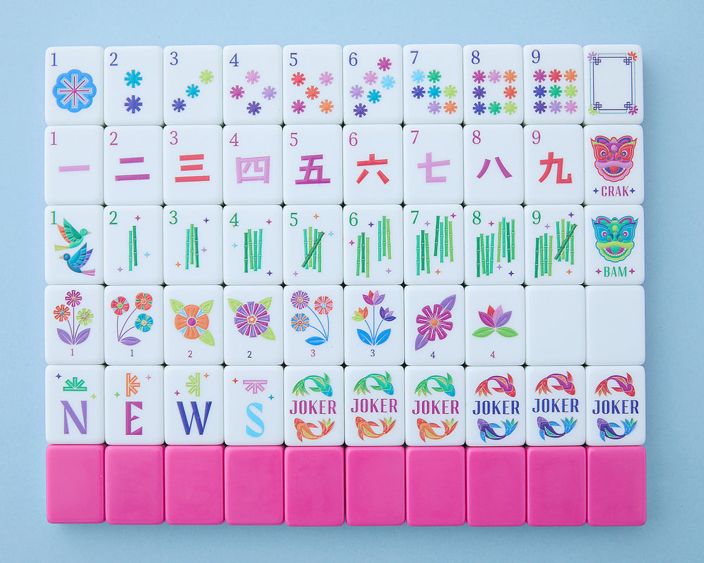 Mahjong Co colorful Kaleidoscope tile set