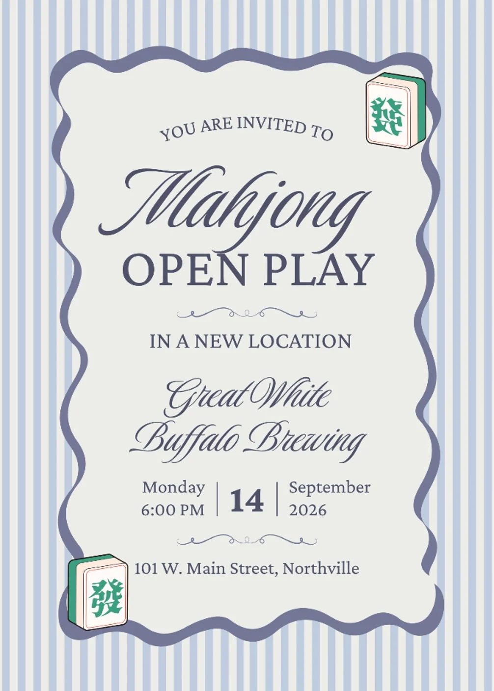 New location!! Open play sept 14